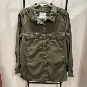 Women’s Sonoma Army Green Button Down Utility Jacket (Large)